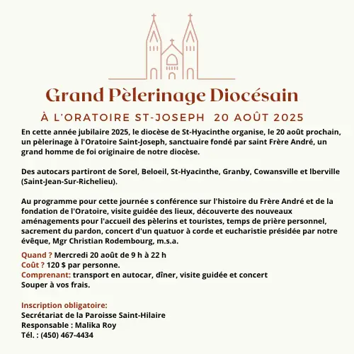 pèlerinage diocésain oratoire St-Joseph Août 2025